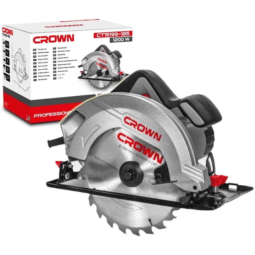 Scie circ bois CROWN 190MM 1200W lazer